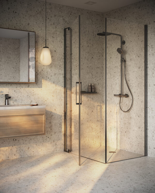 Aquarelle Brecciastone Beige – våtromsgulv med beige steinmønster