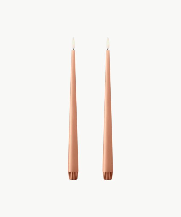 LED-stearinlys Rosy Caramel No. 20 – 30 cm (2 stk)