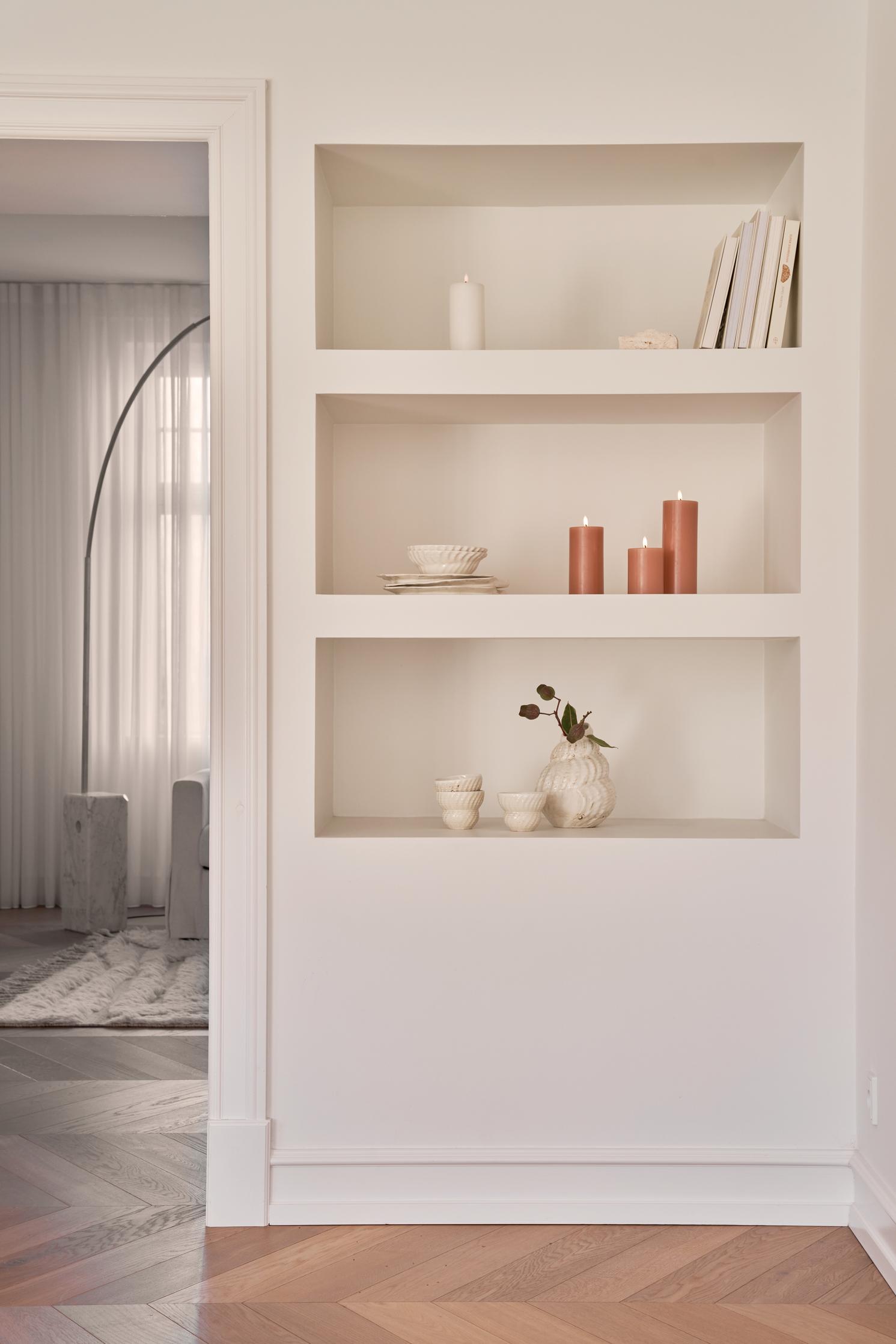 Eksklusivt LED-kubbelys fra Ester & Erik i fargen Rosy Caramel No. 20. 20 cm høyt med realistisk flamme og ekte voks-finish – trygt, elegant og stemningsfullt.