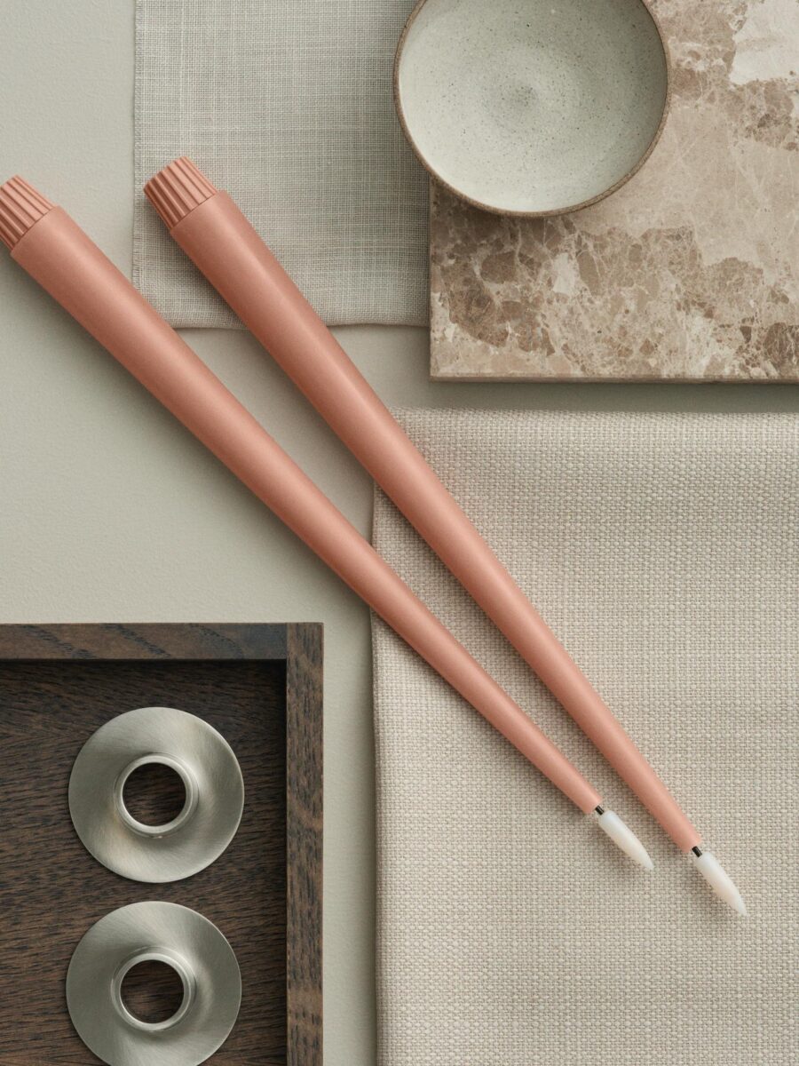 LED-stearinlys Rosy Caramel No. 20 – 30 cm (2 stk)