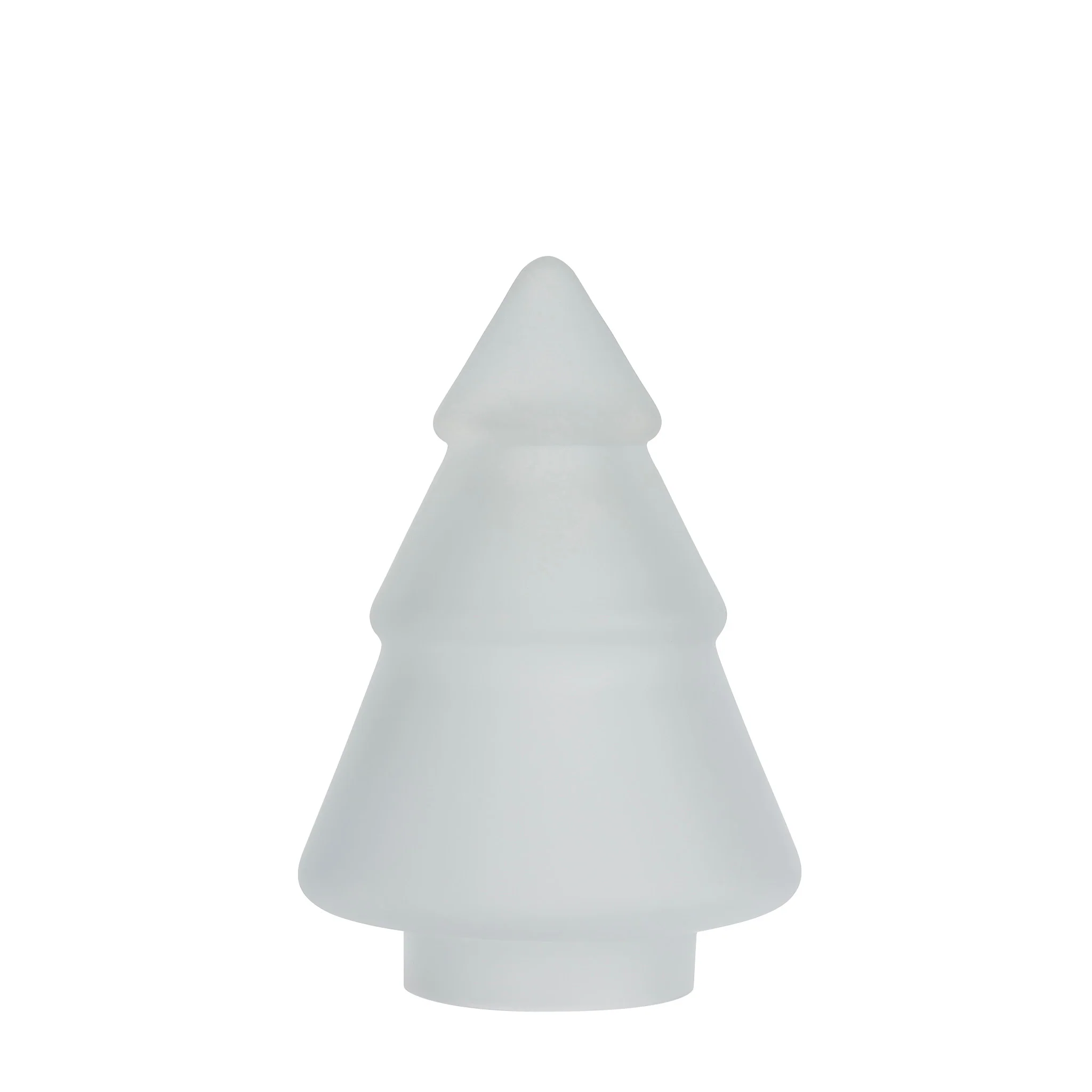 Gran glasstre 12,7 cm i frostet hvitt glass fra Hadeland Glassverk mot hvit bakgrunn.