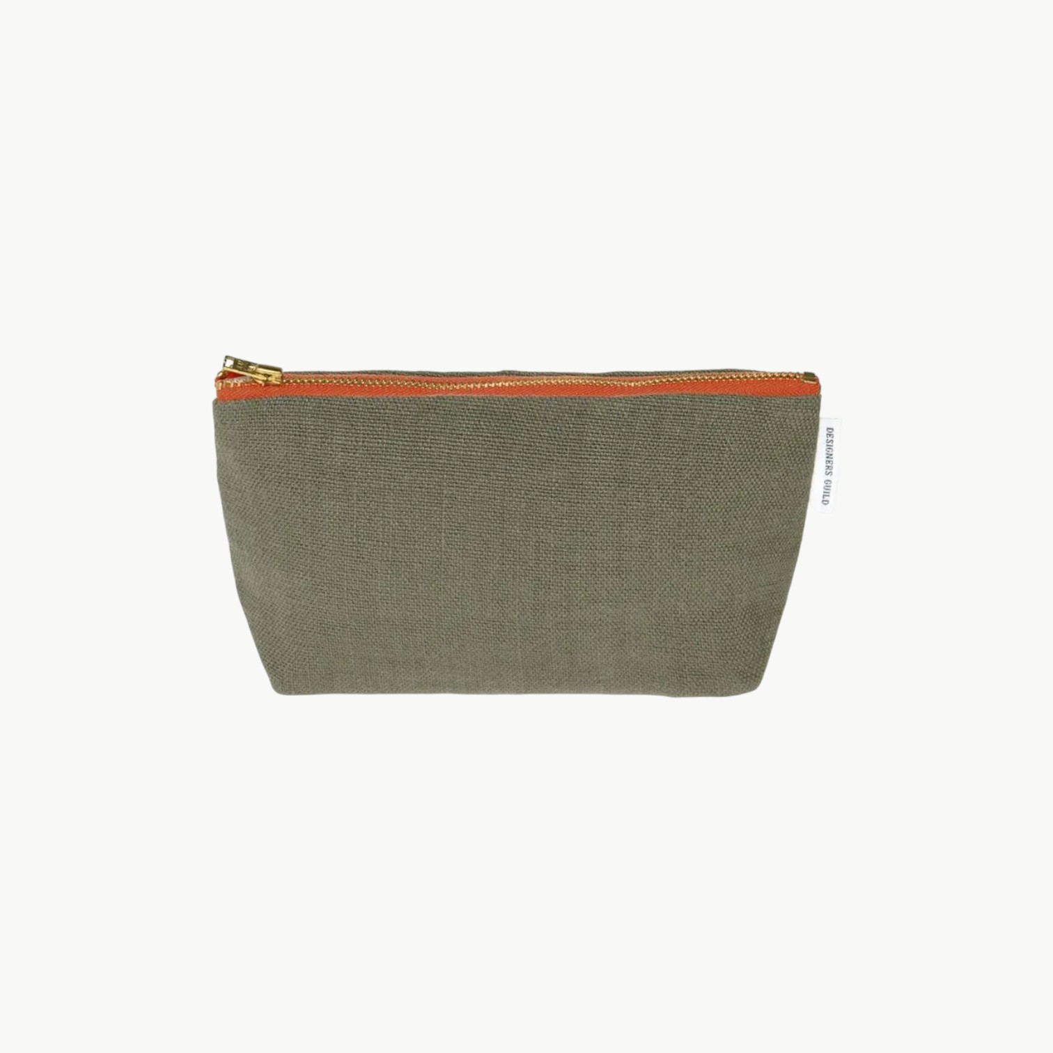 Brera Lino washbag i Walnut fra Designers Guild, liten toalettmappe i vasket lin med glidelåslukking.