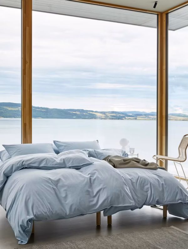 Frøya Bomullsengesett - Dempet Blå