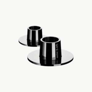 Lysestake blank sort medium 2-pk fra Ester og Erik til vanlige kronelys