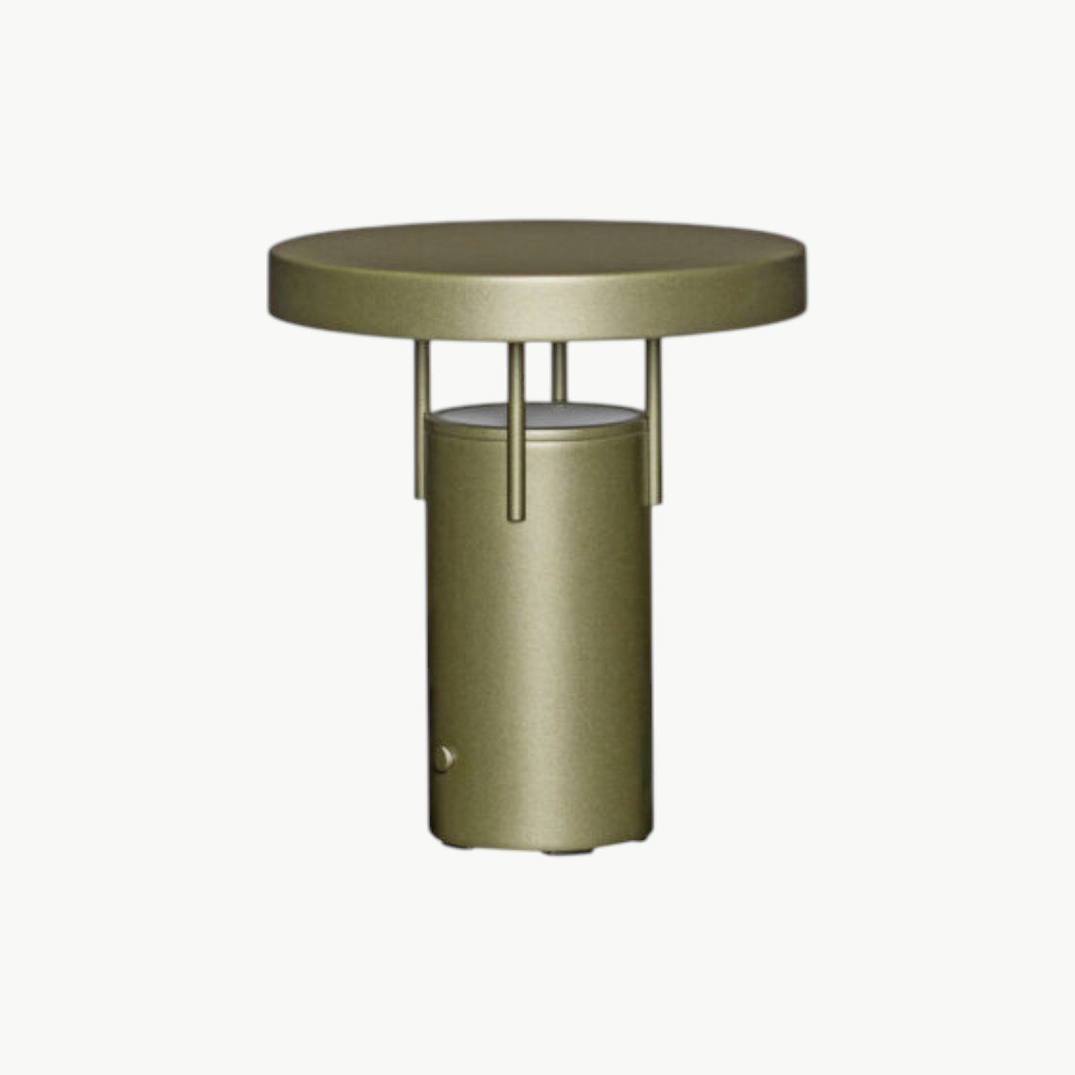 BringMe oppladbar bordlampe Mini i Metallic Dark Green fra Hübsch, dimbar og bærbar lampe i metall med integrert LED.