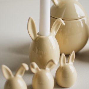 Rabbit Candle Holder Shiny Yellow - Bilde 1