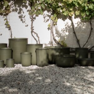 Blomsterpotte sett i metall grønn - Bilde 2