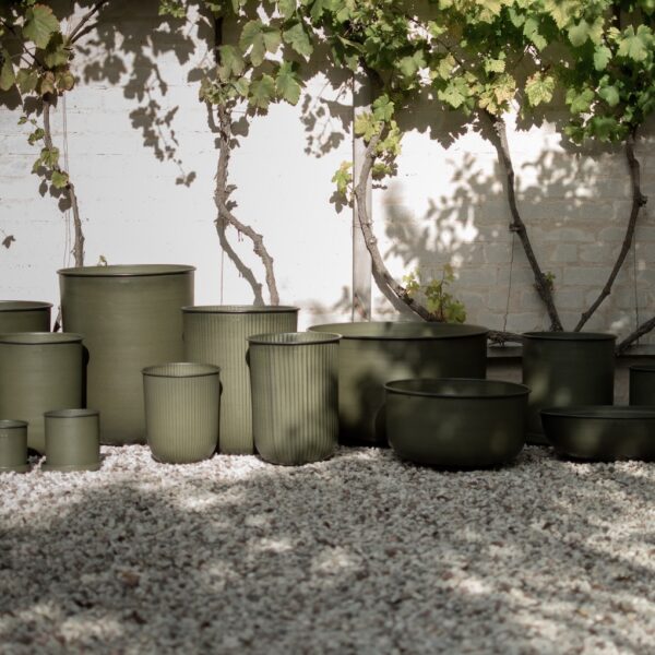 Blomsterpotte sett i metall grønn - Bilde 2