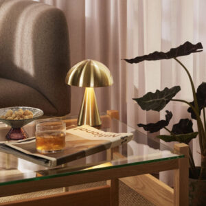 Mush Oppladbar Bordlampe – Brass - Bilde 2