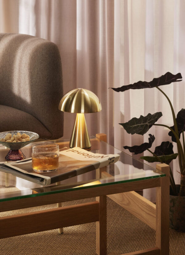 Mush Oppladbar Bordlampe – Brass - Bilde 2