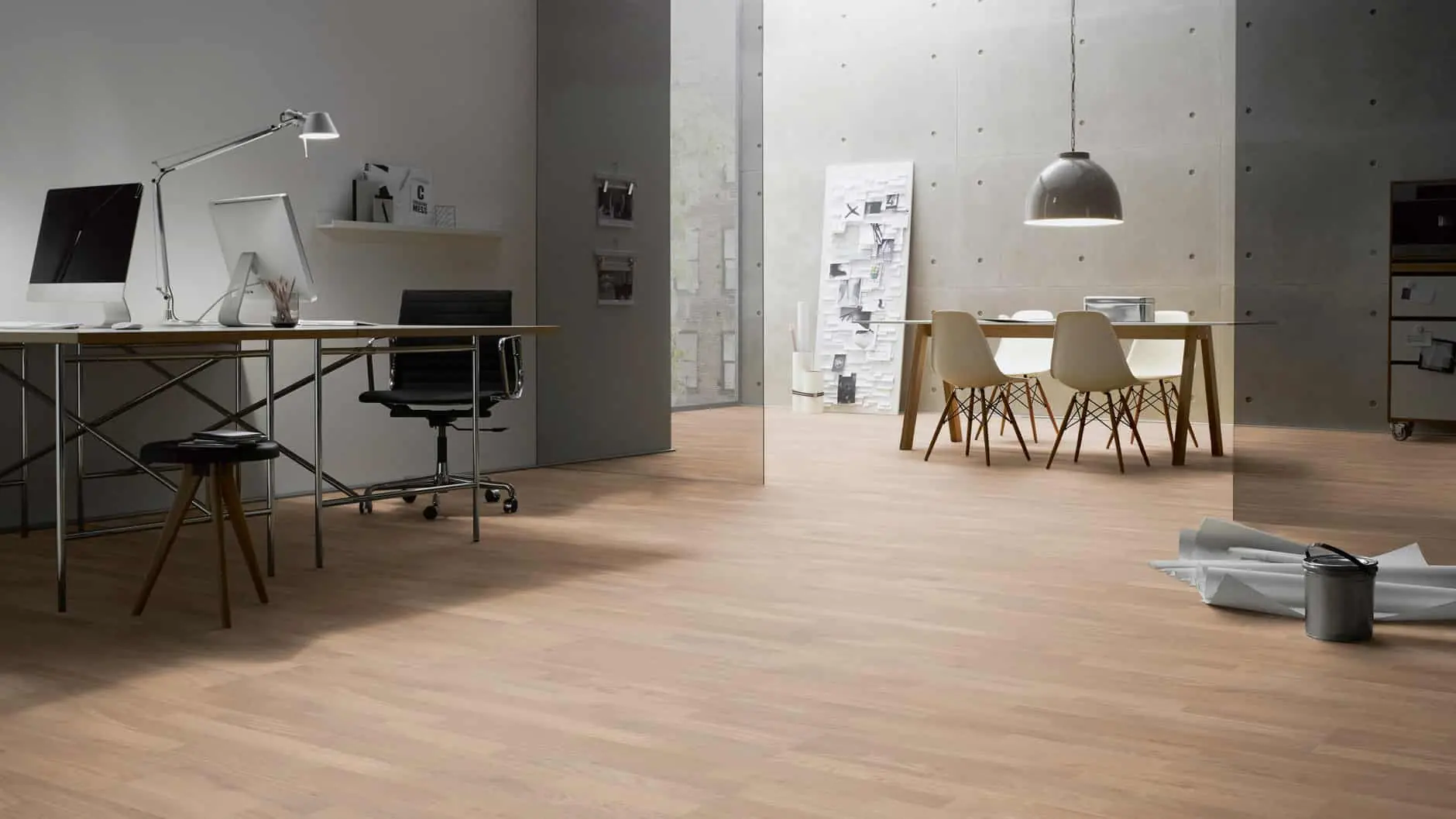 TERHURNE PARKETT HVIT EIK NATUR 3-STAV MATTLAKK 20CM - Bilde 1