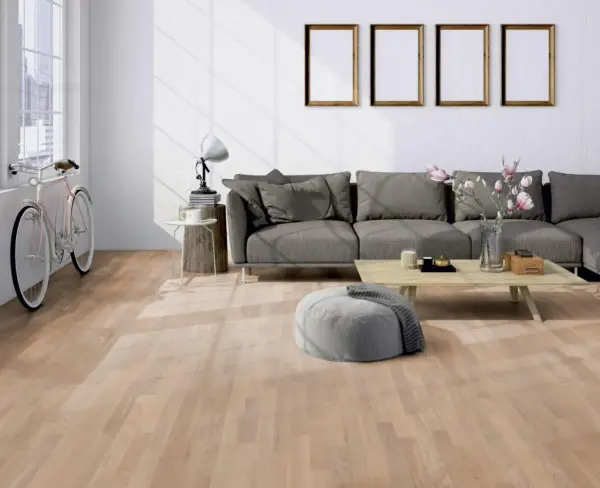 TERHURNE PARKETT HVIT EIK NATUR 3-STAV MATTLAKK 20CM - Bilde 2