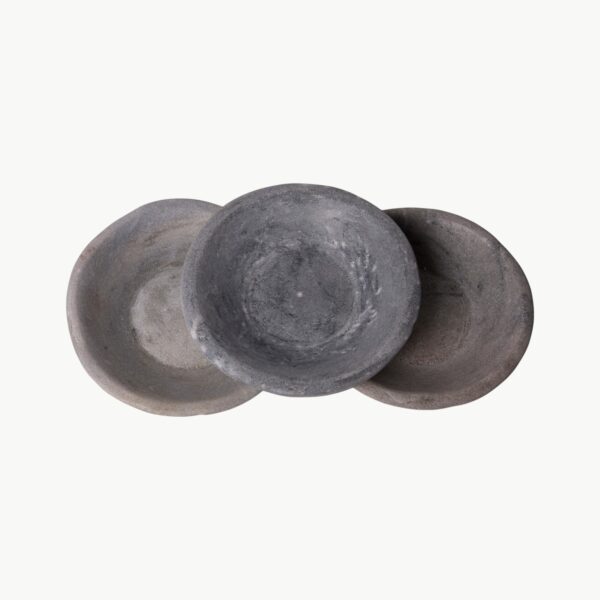 Vintage marmorskål i naturstein Ø13 cm med grå og beige nyanser