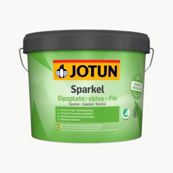 Jotun Sparkel Gipsplate Fin spann med grønn etikett for sparkling av gips