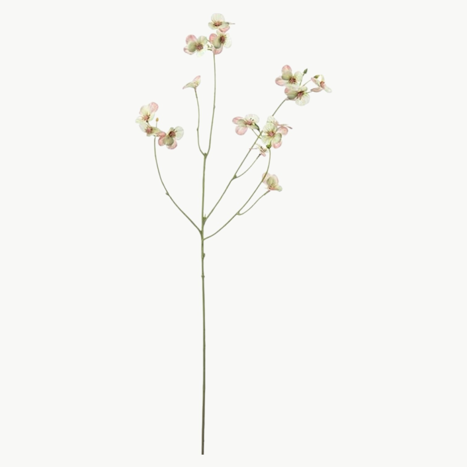 Dekorativ Pensé stilk 63 cm med små blomster i lyse toner