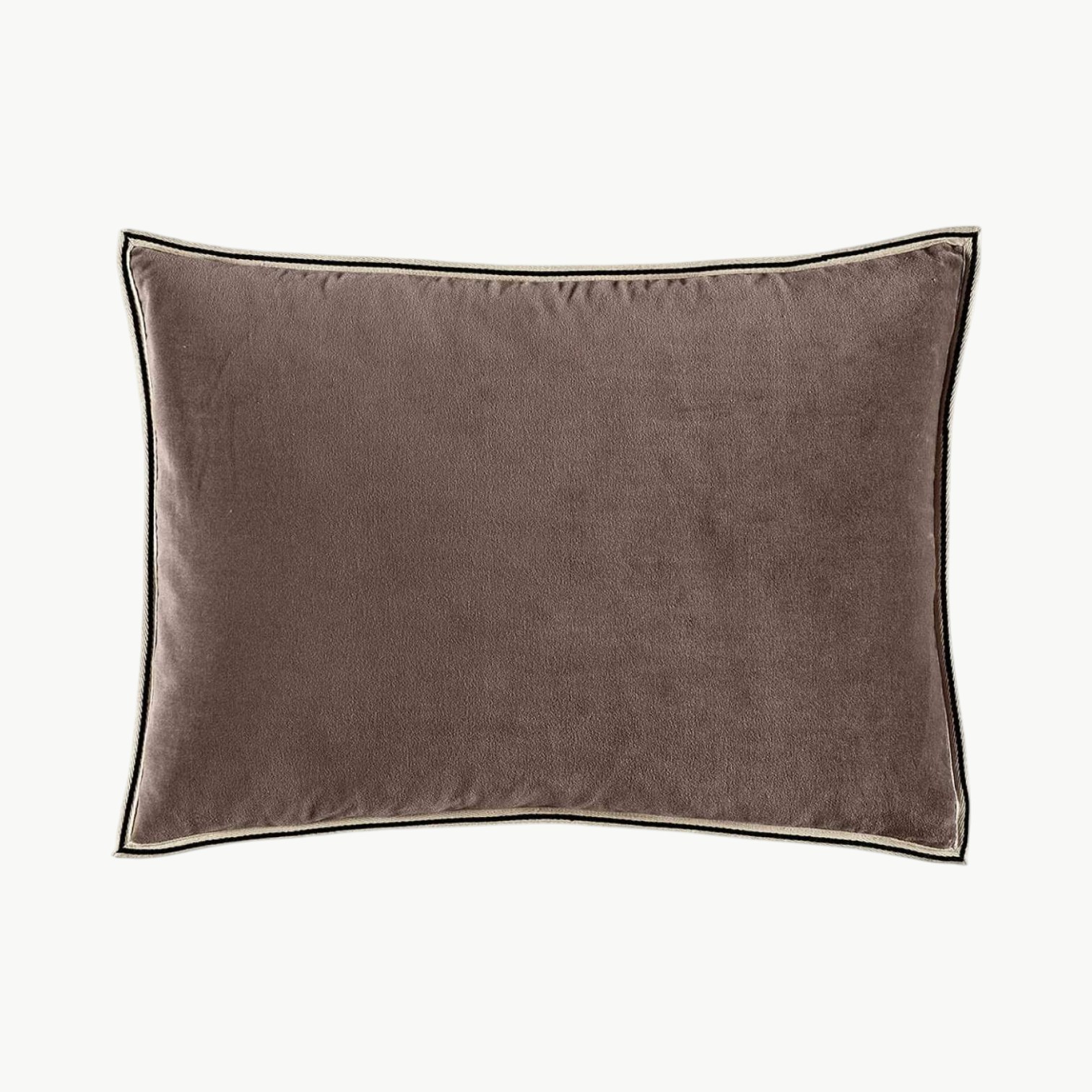 Pyntepute i mørk brun tone med kontrastkant, 40 x 55 cm