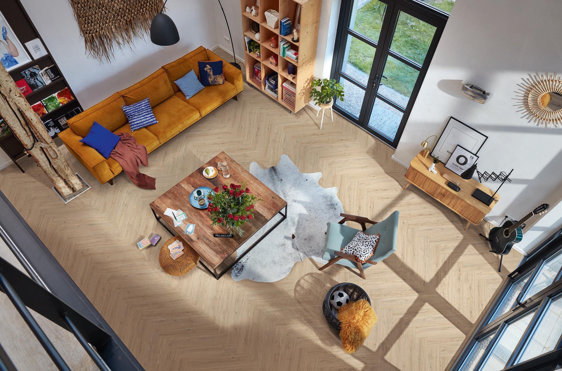 Laminat MeisterDesign LS 350 Sand Cliff Oak 07122 – Fiskebensgulv - Bilde 2