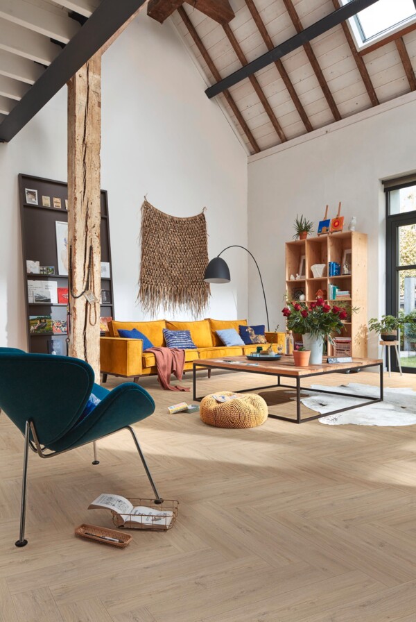 Laminat fiskebensgulv MeisterDesign LS 350 Sand Cliff Oak 07122 – eikelook laminat