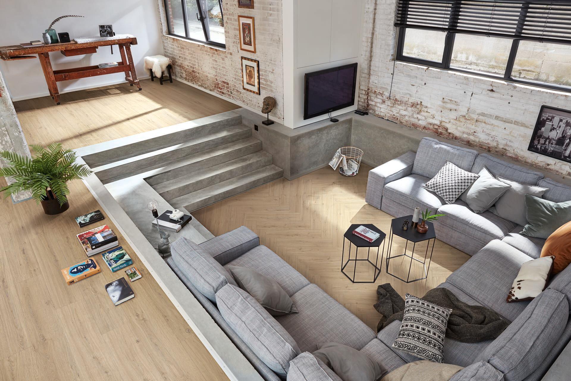 Laminat MeisterDesign LS 350 Sand Cliff Oak 07122 – Fiskebensgulv - Bilde 3