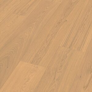 Herdet eikegulv Natural Cream Oak med ultra matt lakkert overflate og brede 1-stavsplanker