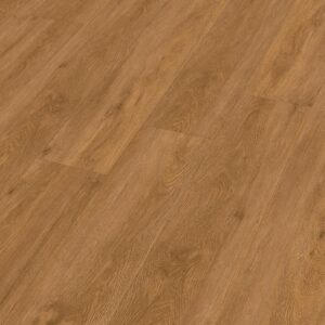 Klikkvinylgulv i eikedekor Quiet storm med mørk brun trestruktur