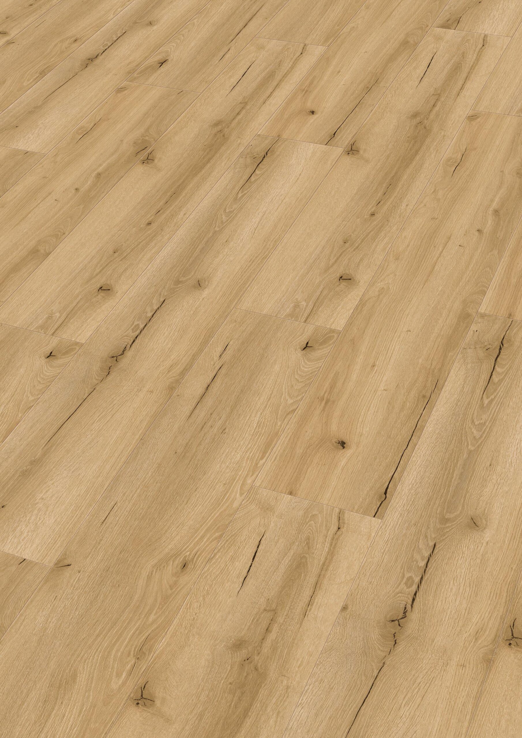 Klikkvinylgulv i eikedekor Industrial pop med lys brun trestruktur