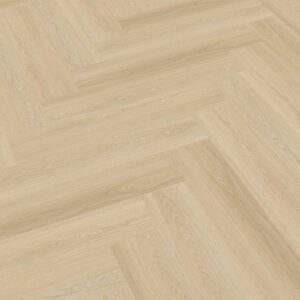 Klikkvinyl gulv i lys eik dekor lagt i fiskebeinsmønster – Easy Listening 20200