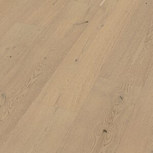 Herdet tregulv i eik Sand Grey Oak Authentic 20226 med brede planker og ultramatt overflate