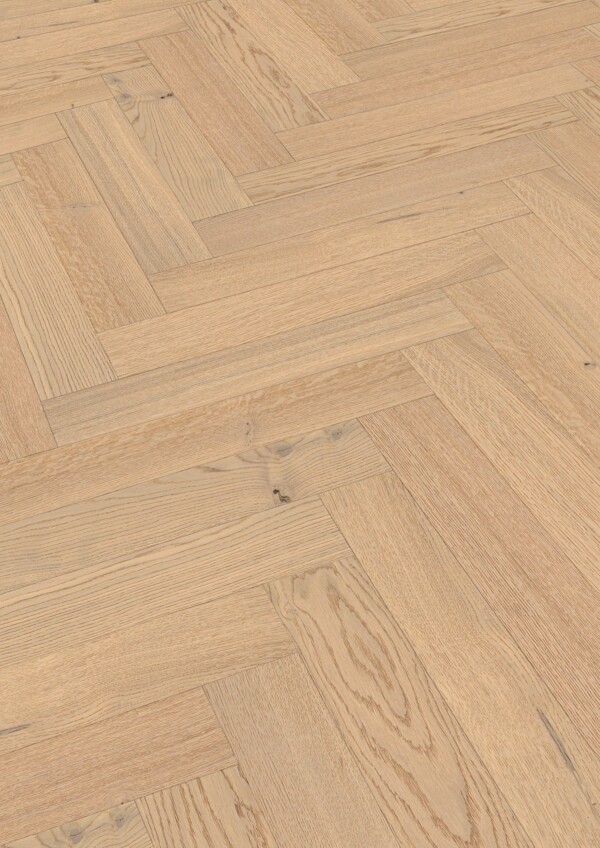 Herdet tregulv i eik Meister Lindura Oak Cream White Classic 20231 – brede planker ultramatt lakk