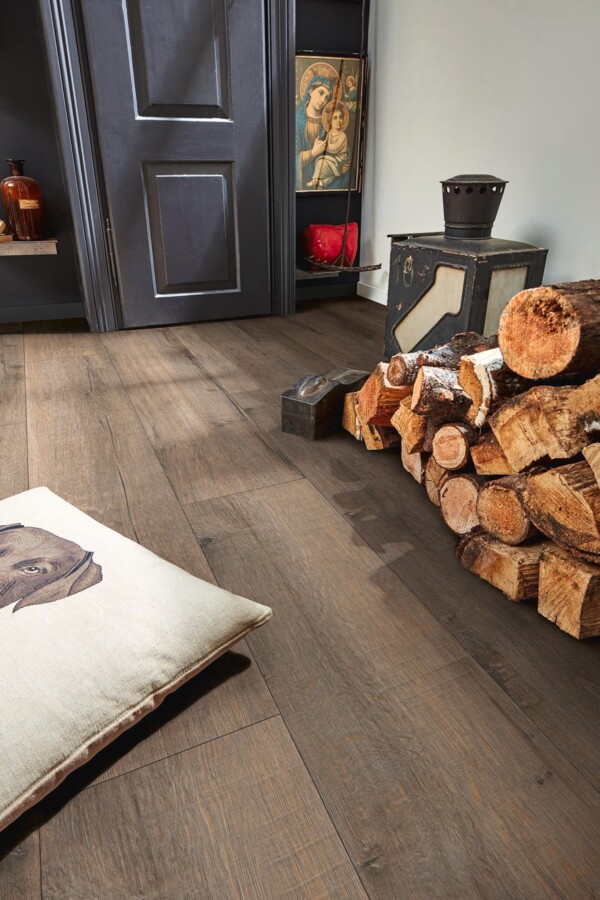 Klikkvinyl med kork Design. next DD 500 S – Clay Grey Old Wood Oak 06986