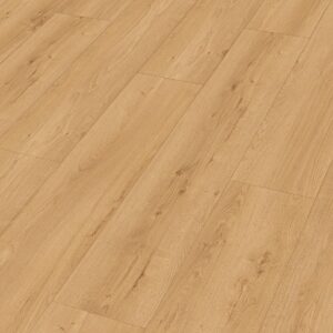 Klikkvinyl gulv i varm eikelook med naturlig og levende trestruktur