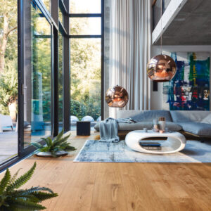 Herdet tregulv i eik Meister Lindura Oak Lively 08900 – brede 1-stavs planker naturlig oljet