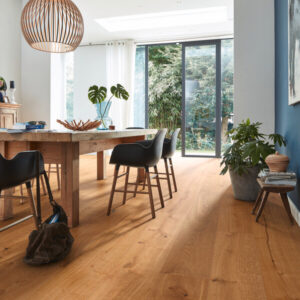 Herdet tregulv i eik Meister Lindura Oak Authentic 08904 – brede 1-stavsplanker naturlig oljet