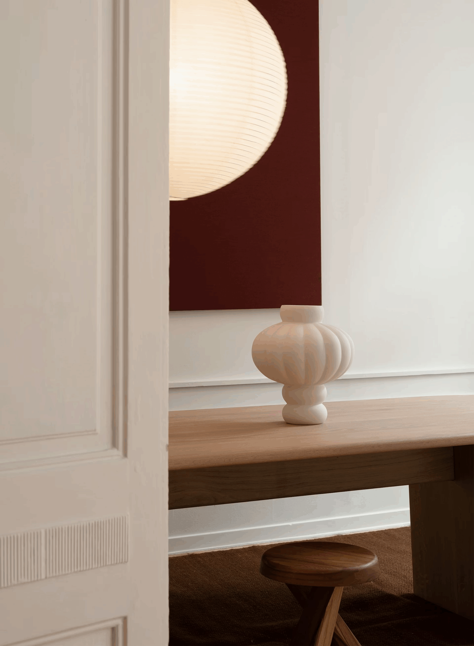 Ceramic Balloon Vase 03 Raw White 40cm - Bilde 2