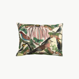 John Derian (for Designers Guild) Floral Aviary Parchment pyntepute med fugler og sommerfugler 60x45