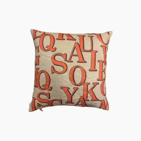 John Derian Alphabet Parchment Cushion Pyntepute 48 50x50 - Bilde 2