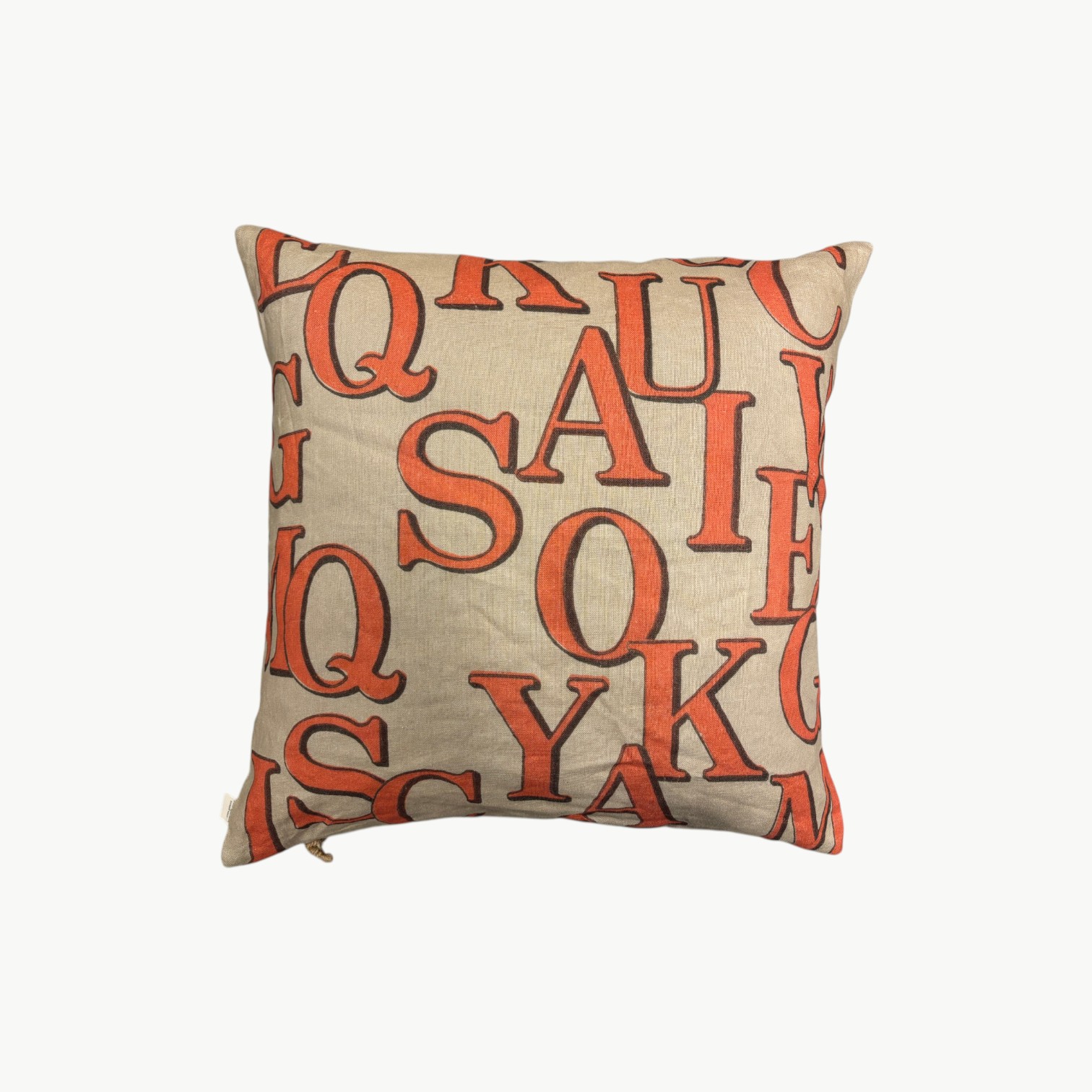 John Derian Alphabet Parchment Cushion Pyntepute 48 50x50 - Bilde 2