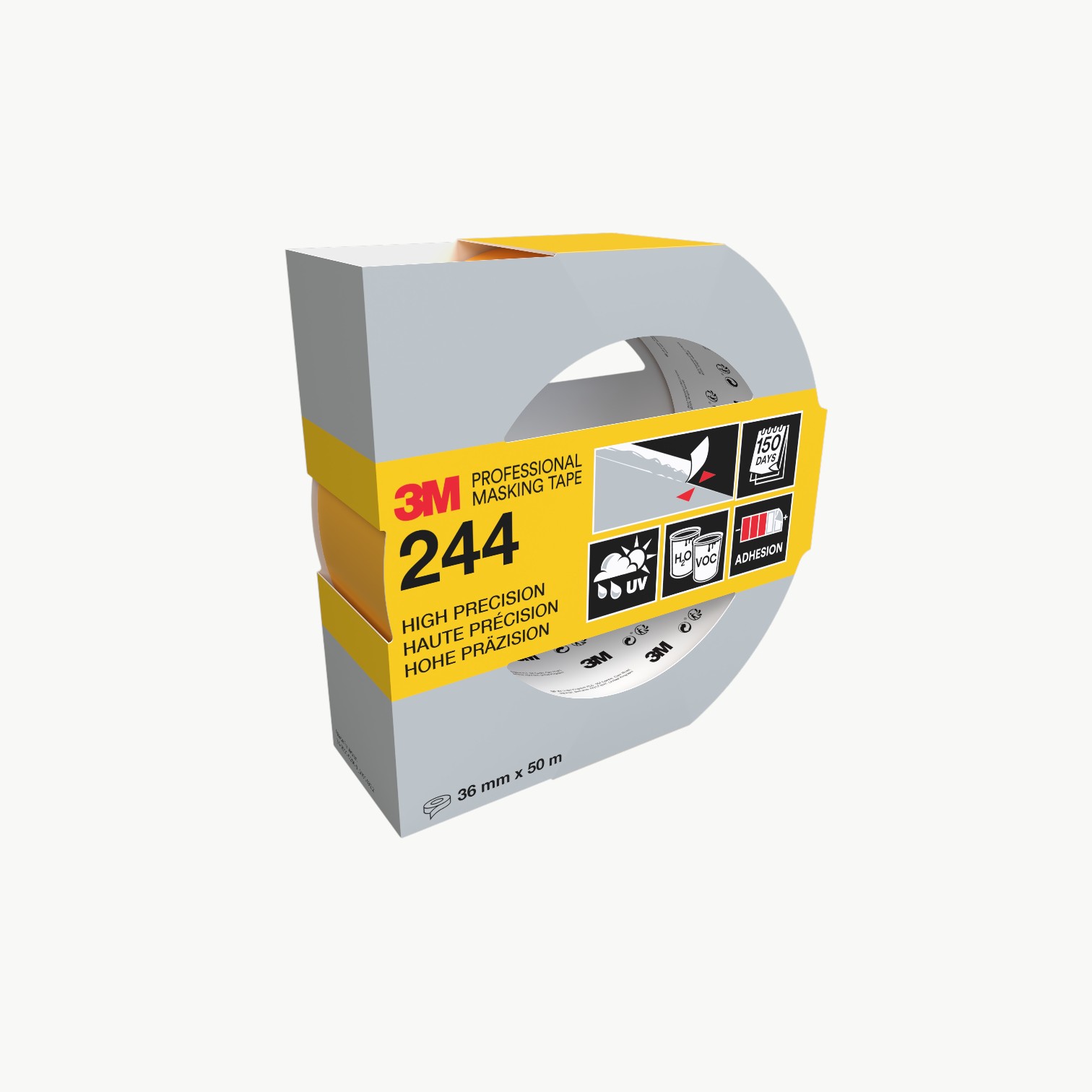 Maskeringstape gul 36 mm x 50 m for presis maling
