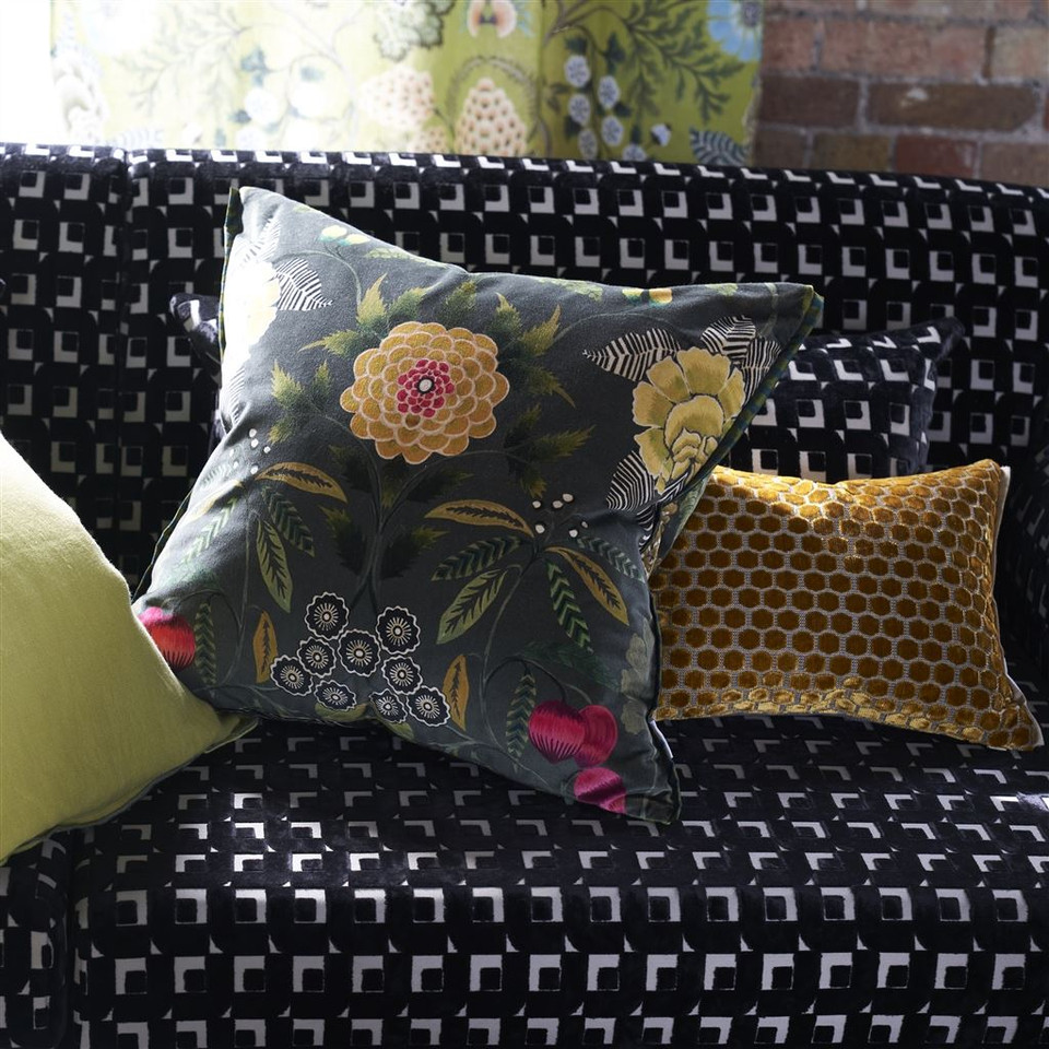 Brocart Decorativif Velours Olive Pyntepute - Bilde 3