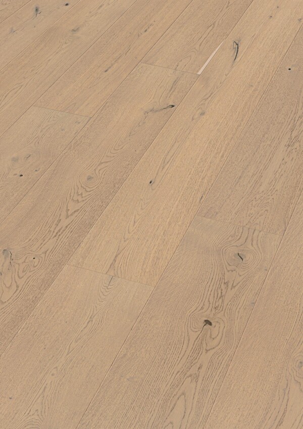 Sand grey oak autentisk herdet tregulv i eik med ultramattlakk og børstet struktur
