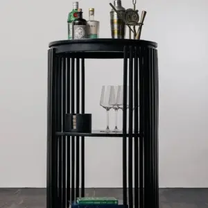 Monpellier bartralle i sort med ribbet design og hjul