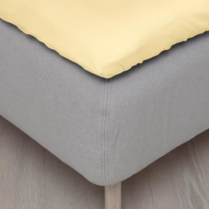 Formsydd laken Harmoni lys gul 180x200 i steinvasket bomullssateng
