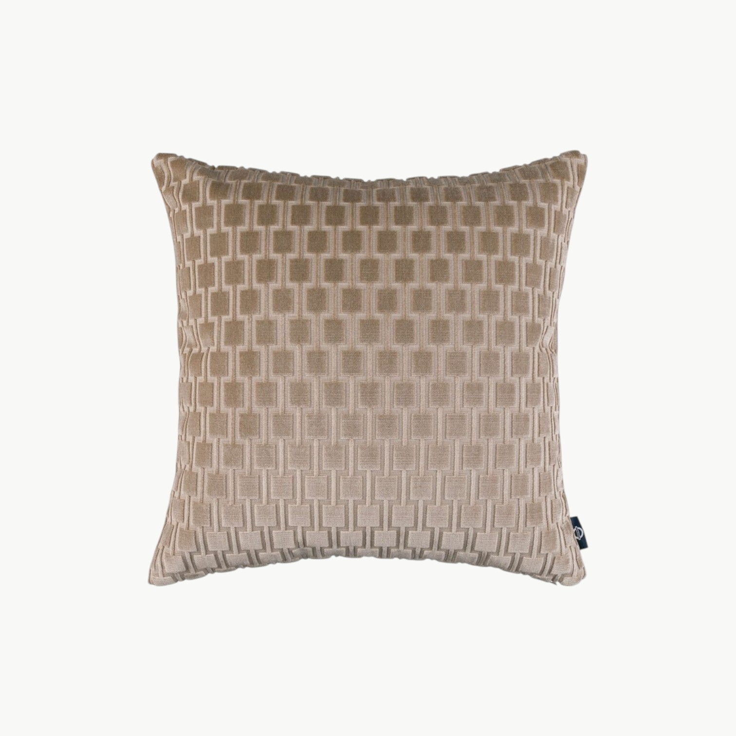 Pyntepute Bakerloo 50 x 50 cm med geometrisk mønster i beige toner