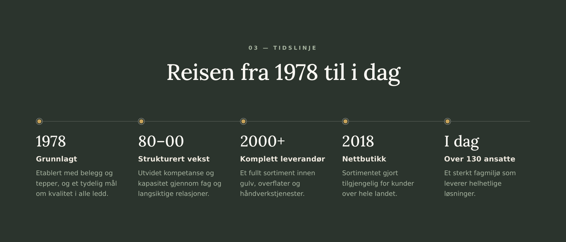 Tidslinje — Reisen fra 1978 til i dag