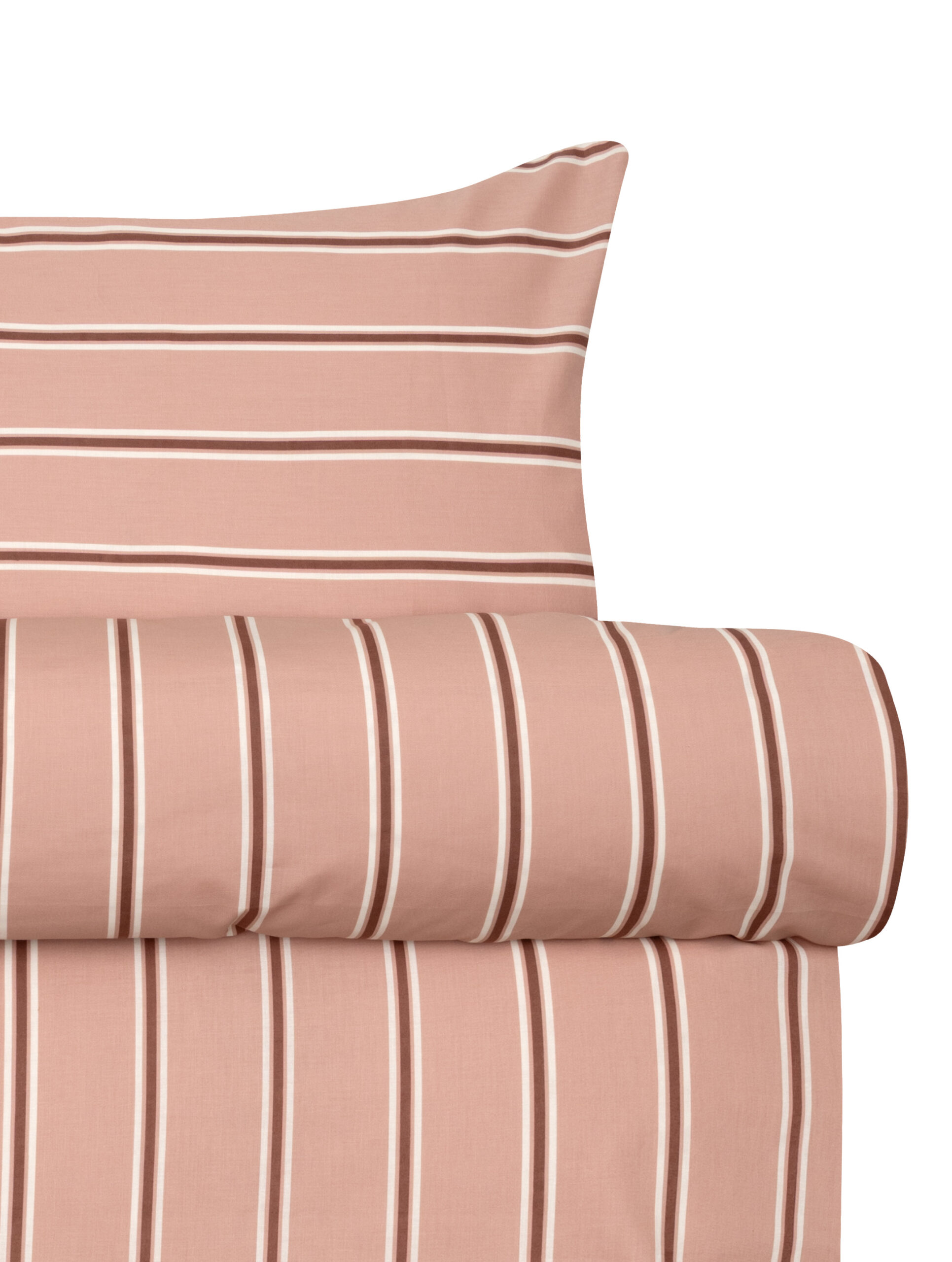 Nærbilde av trendy stripemønster i ekstra fin bomull, Lissi varm rosa
