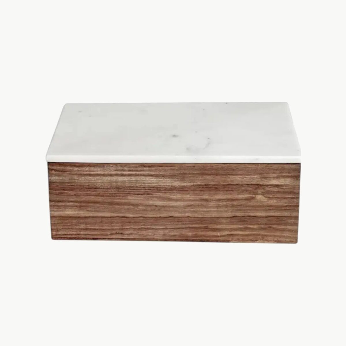 Boks XL, Hvit Marmor/Tre