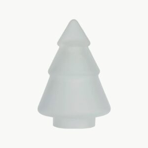 Gran glasstre 12,7 cm i frostet hvitt glass fra Hadeland Glassverk mot hvit bakgrunn.