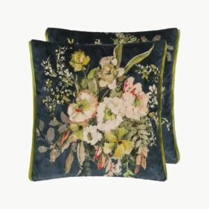 Margaretta Velours Pute Noir 55x55cm
