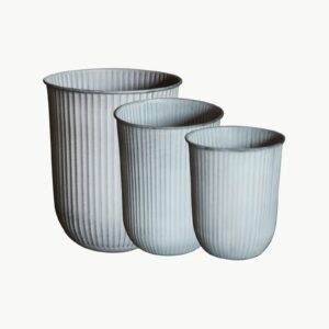 Stripe Pot 3-set, Light Grey