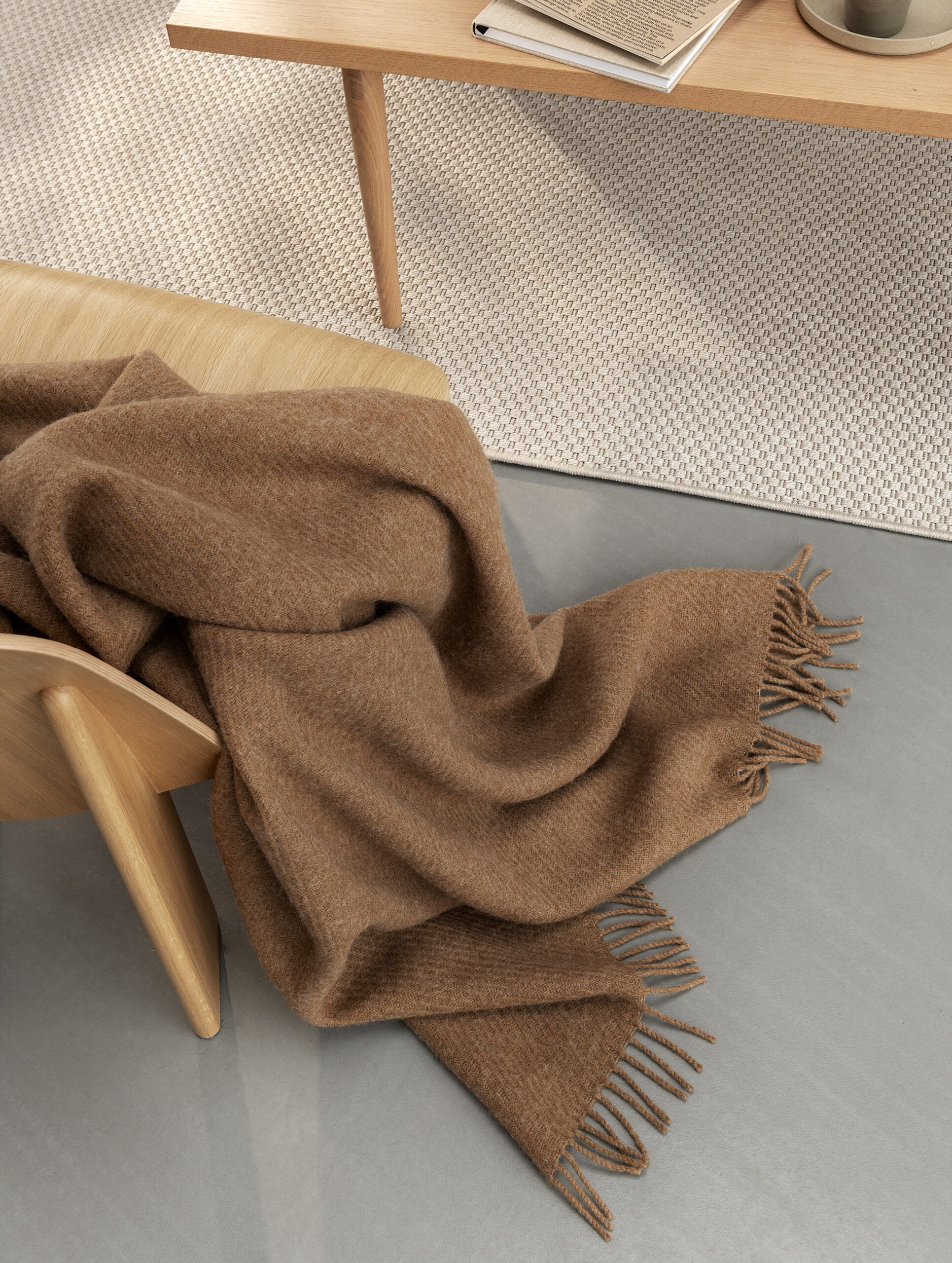 Falketind Ullpledd Lys Karamell 120x180cm - Bilde 1